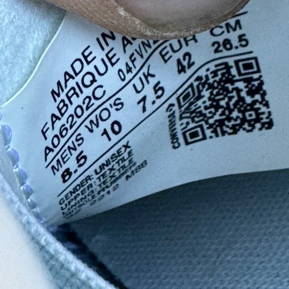 Size M8.5/W10 - Converse One Star Pro Baby Blue Corduroy Shoes‎ Mens - Picture 5 of 10